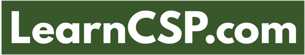 LearnCSP logo, white on green